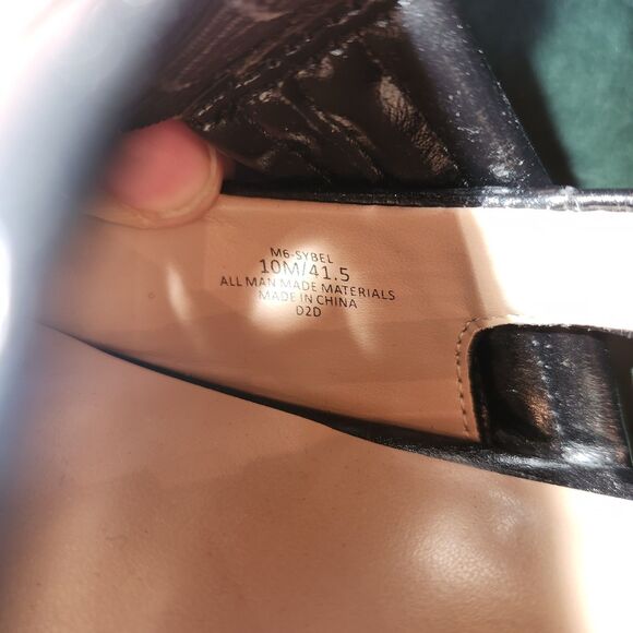 Mix No. 6 Black Sybel Patent Slingback Silver Buckle Pointy Flat Size 10 - Picture 7 of 7